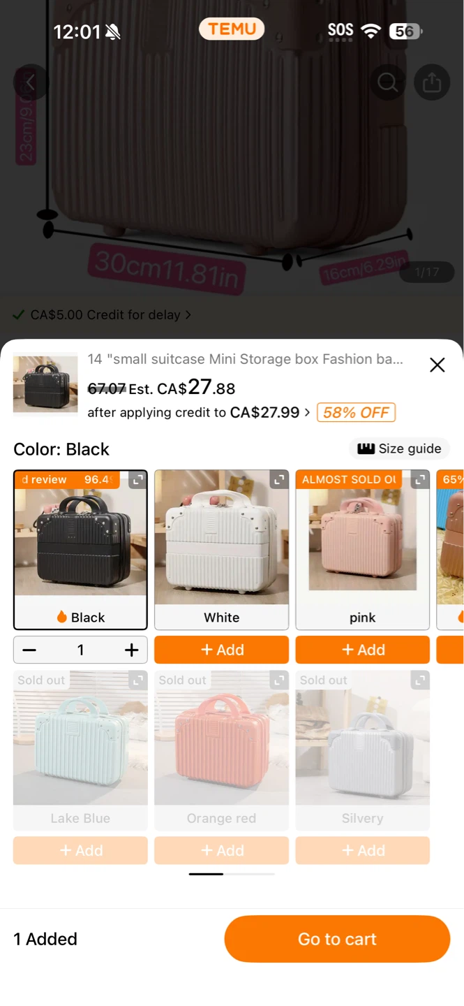 Brand new Black Mini Suitcase Storage Box - photo 4