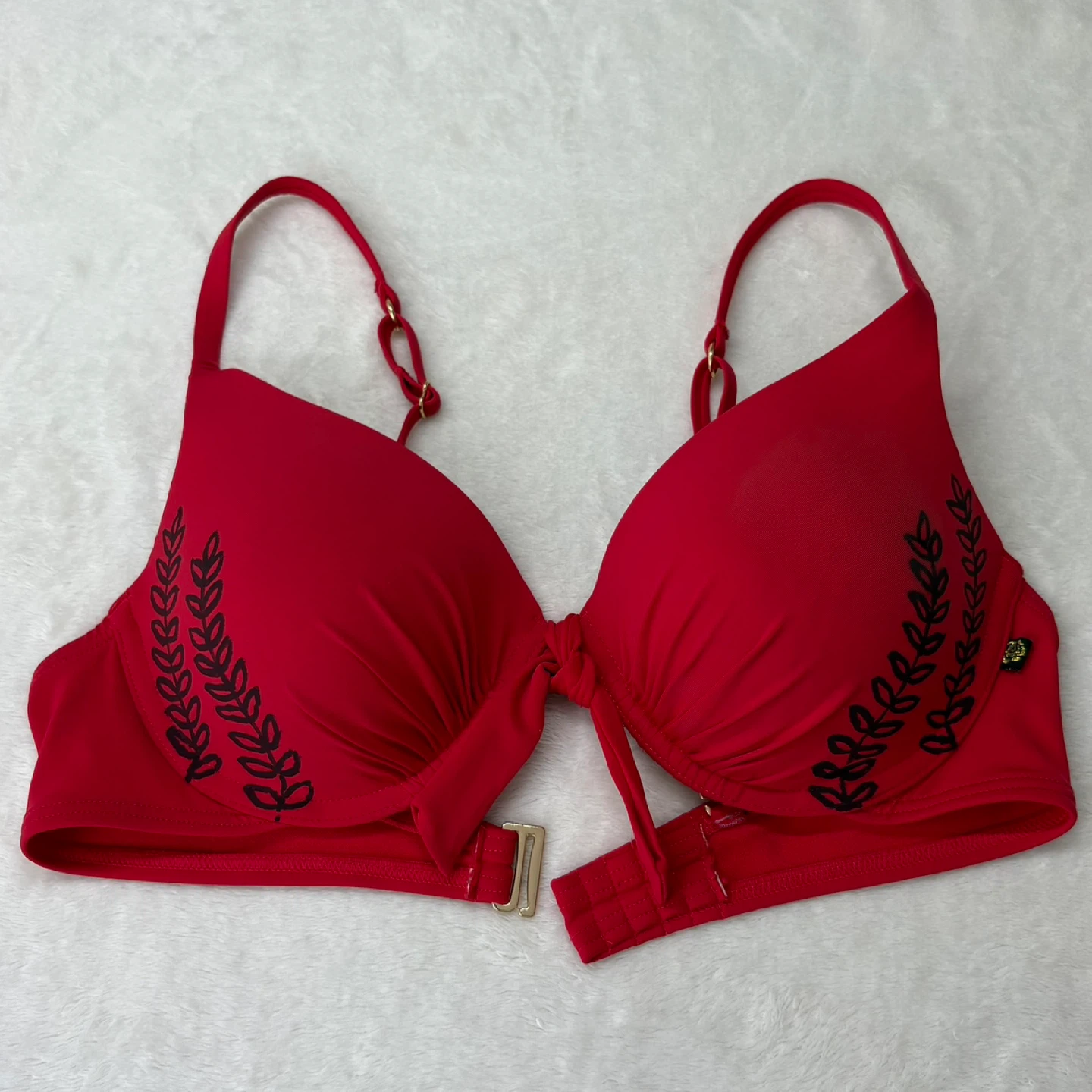 La Vie En Rose Red Underwired Bikini Top Custom Size M - photo 3