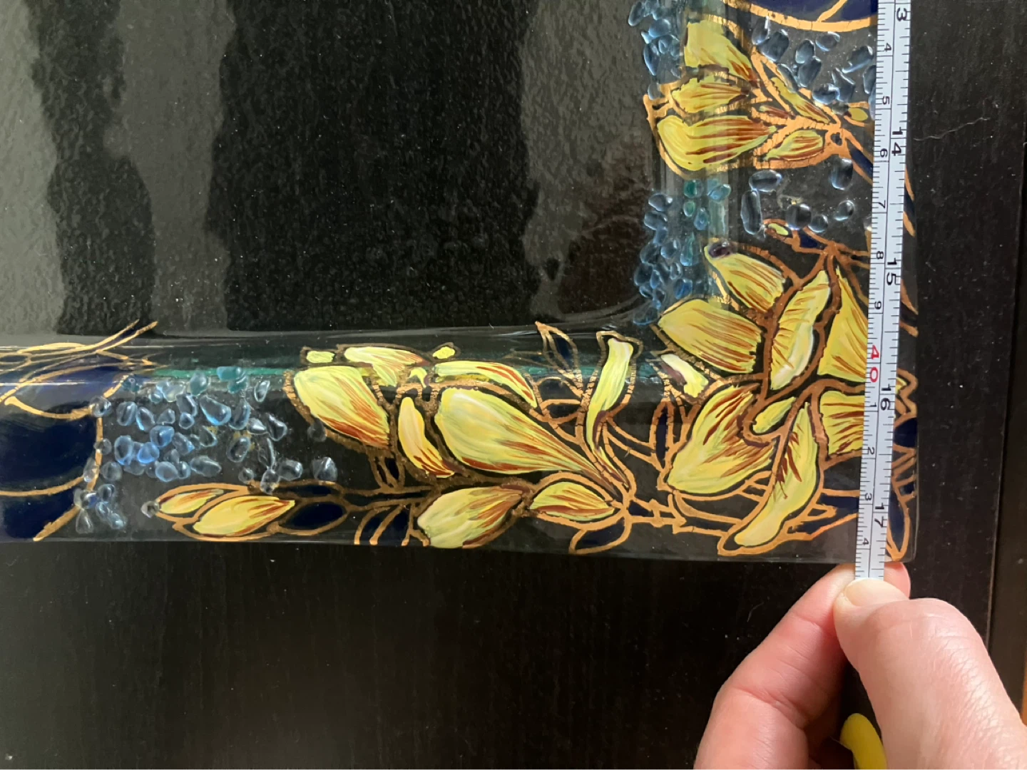 Decorative Glass Tray with Hand Made Floral Design - photo 4