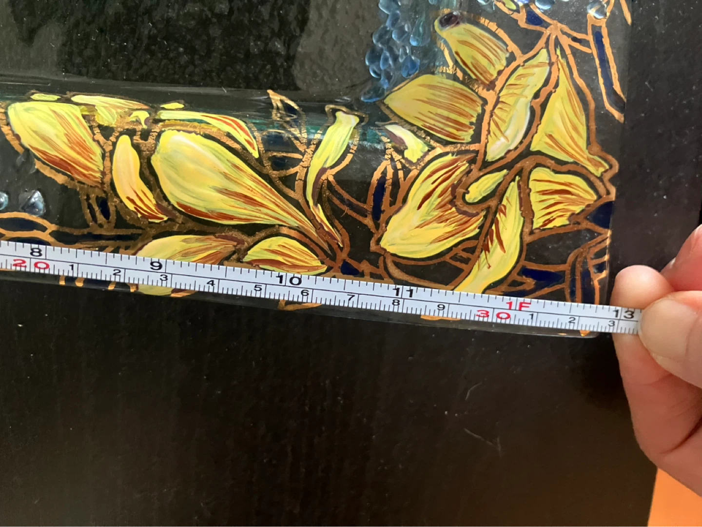 Decorative Glass Tray with Hand Made Floral Design - photo 5