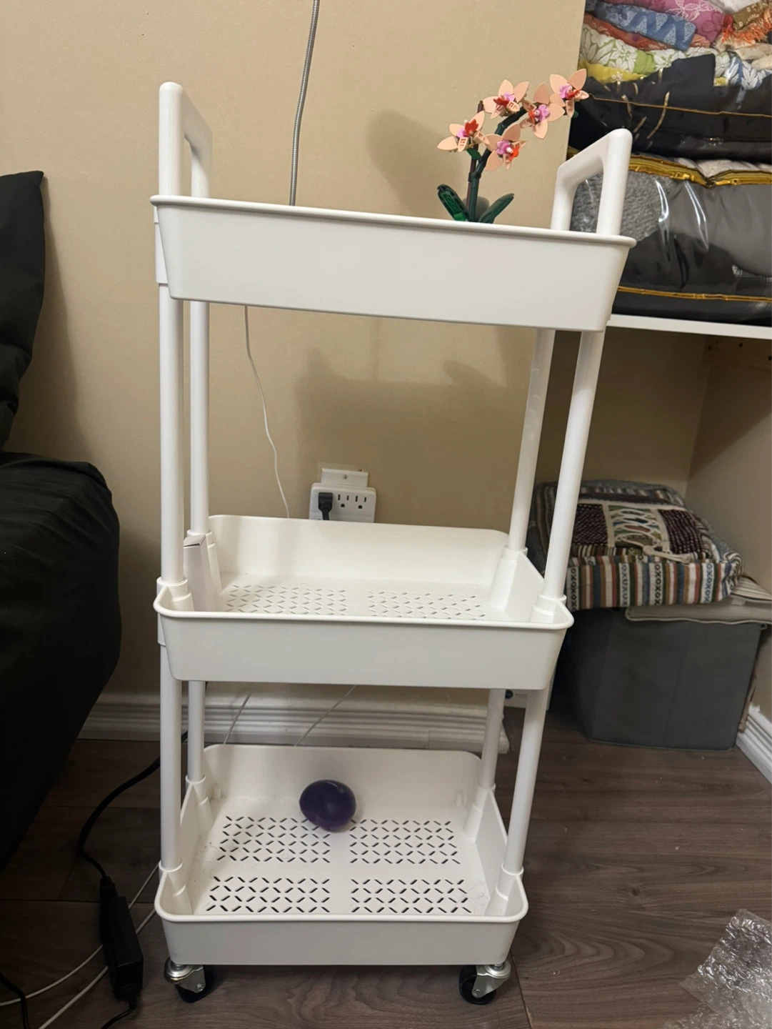 White 3-Tier Rolling Utility Cart - photo 3