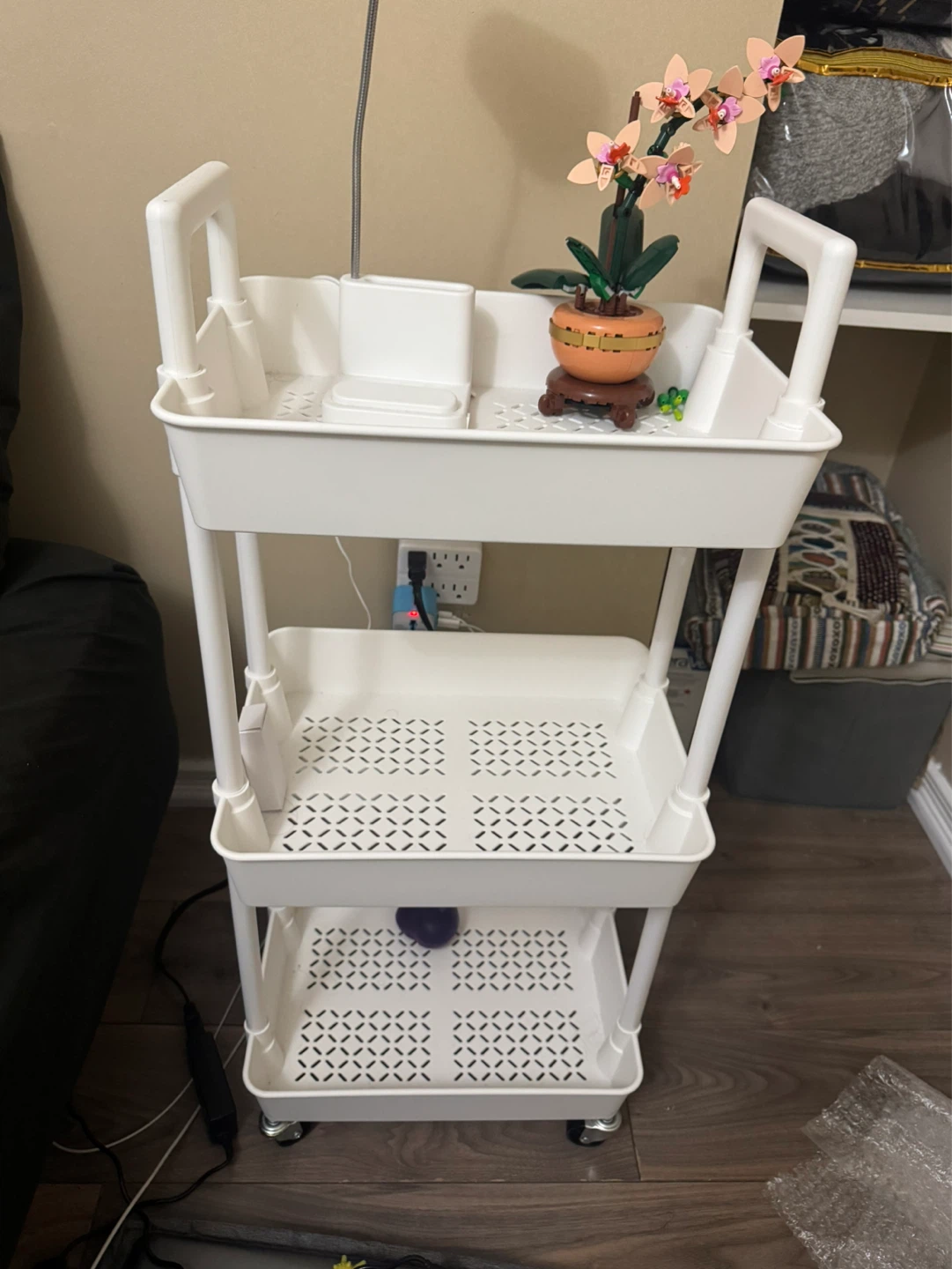 White 3-Tier Rolling Utility Cart - photo 2
