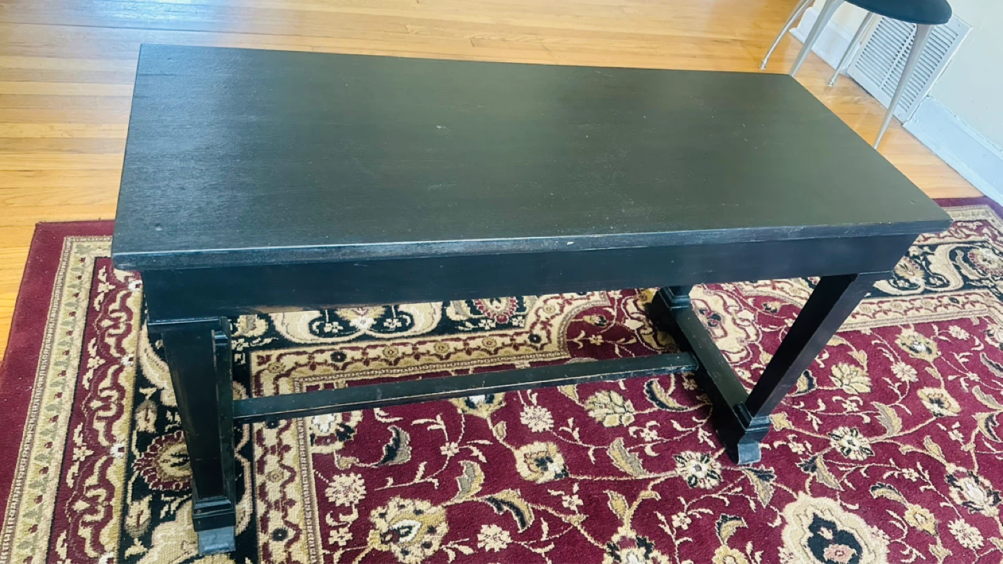 Black Wooden Storage Bench with Hinged Lid - photo 4