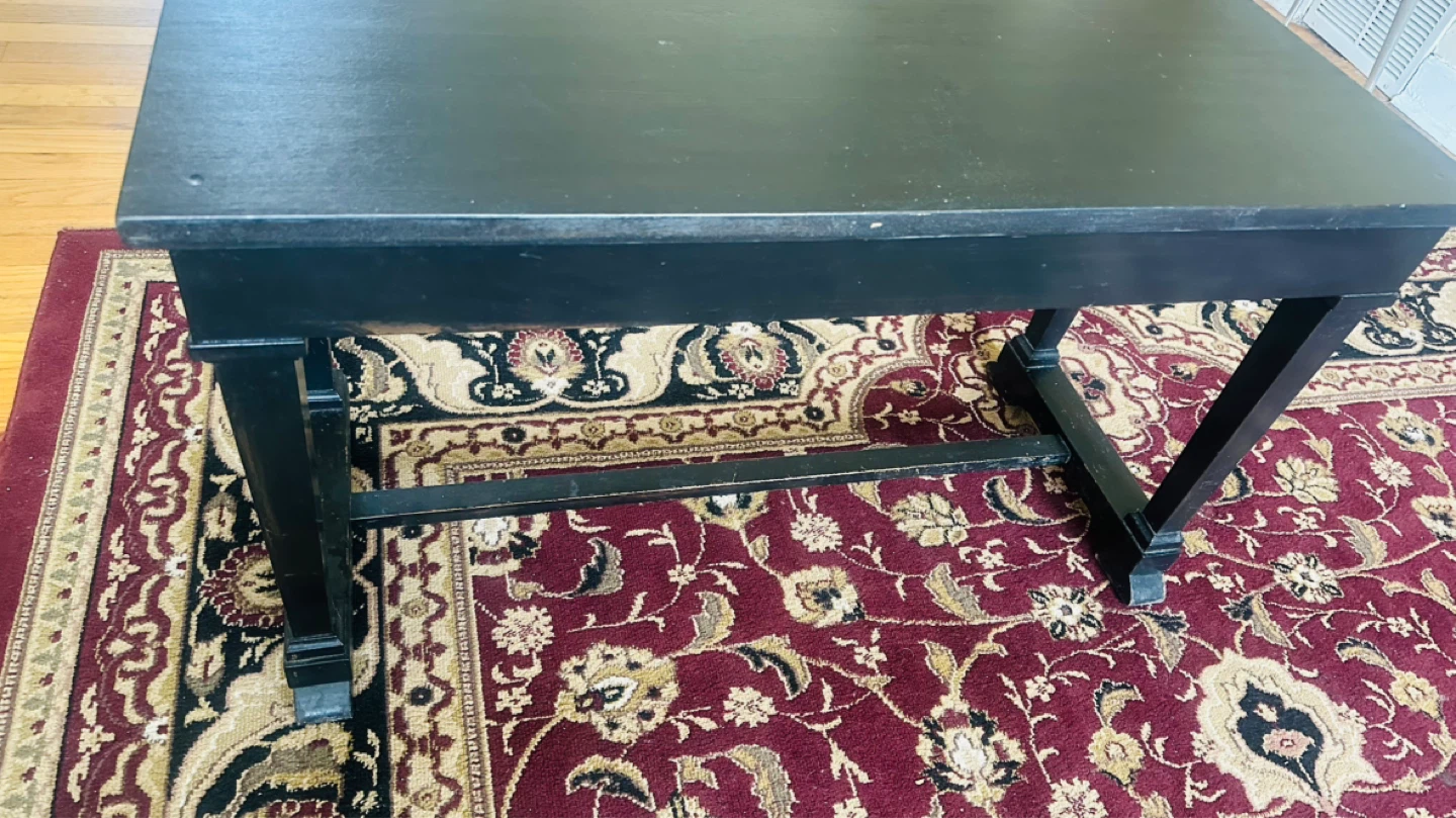Black Wooden Storage Bench with Hinged Lid - photo 3