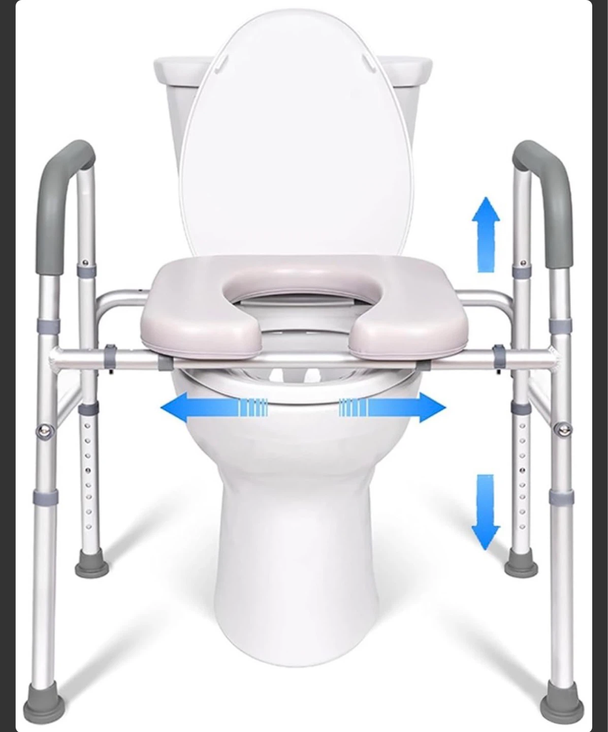 Adjustable Toilet Safety Frame with Padded Seat