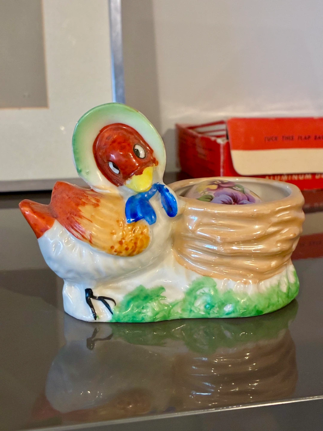 Vintage Ceramic Duck Planter or egg dish