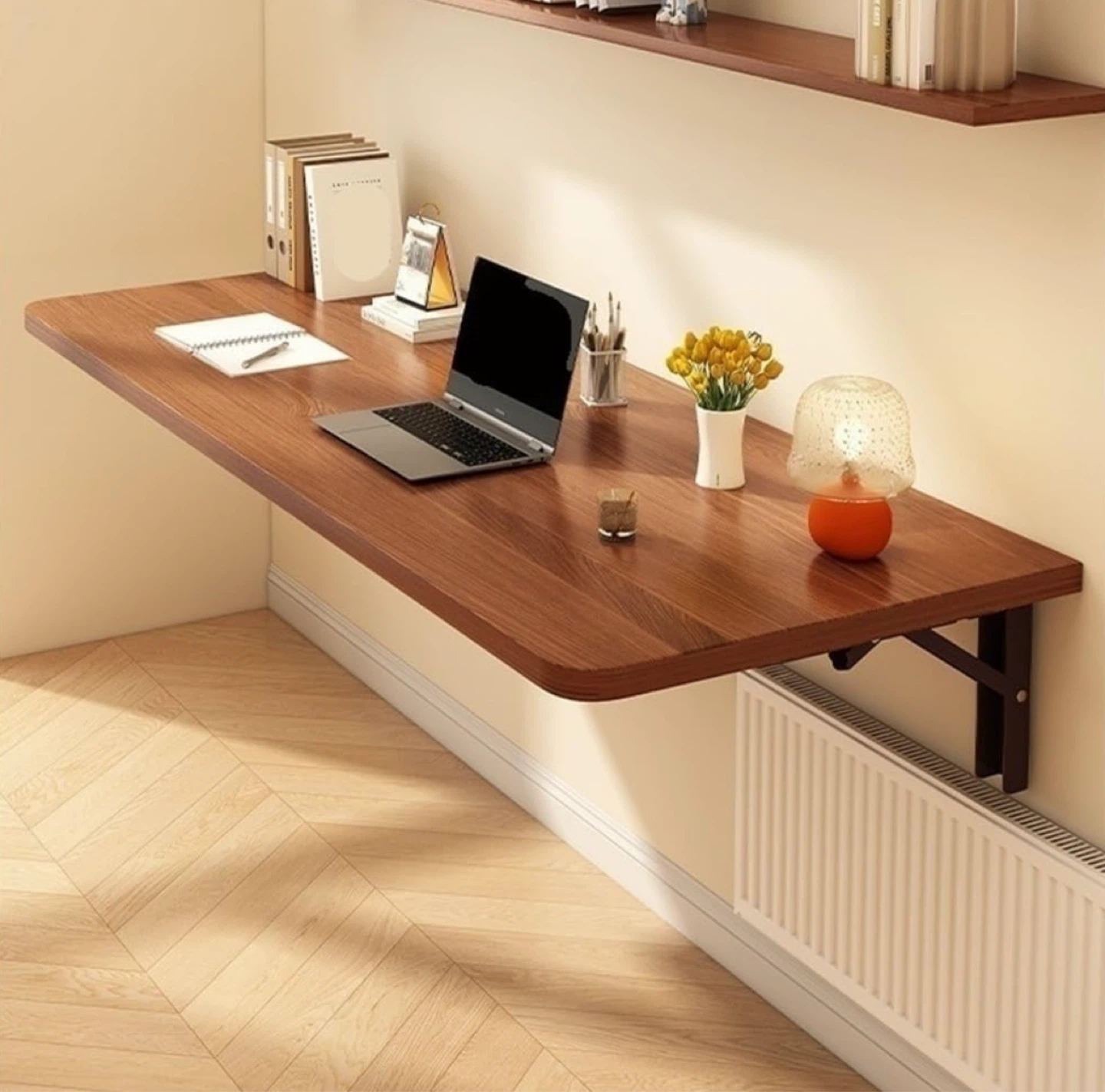 Folding Wall-Mounted Desk - Wood Finish - photo 3