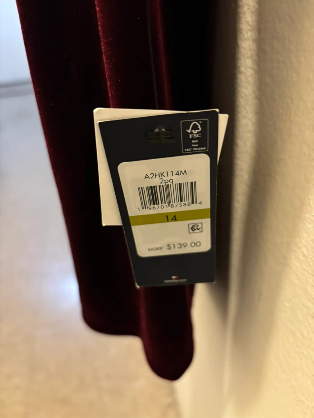 Tommy Hilfiger Velvet Dress Size 14 Burgundy - photo 4