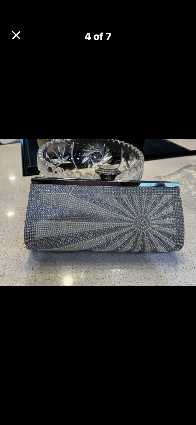 Embellished Clutch Purse with Chain Strap