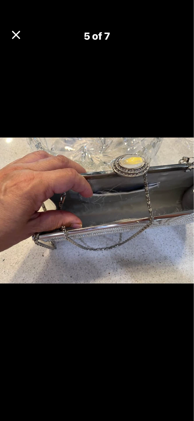 Embellished Clutch Purse with Chain Strap - photo 2