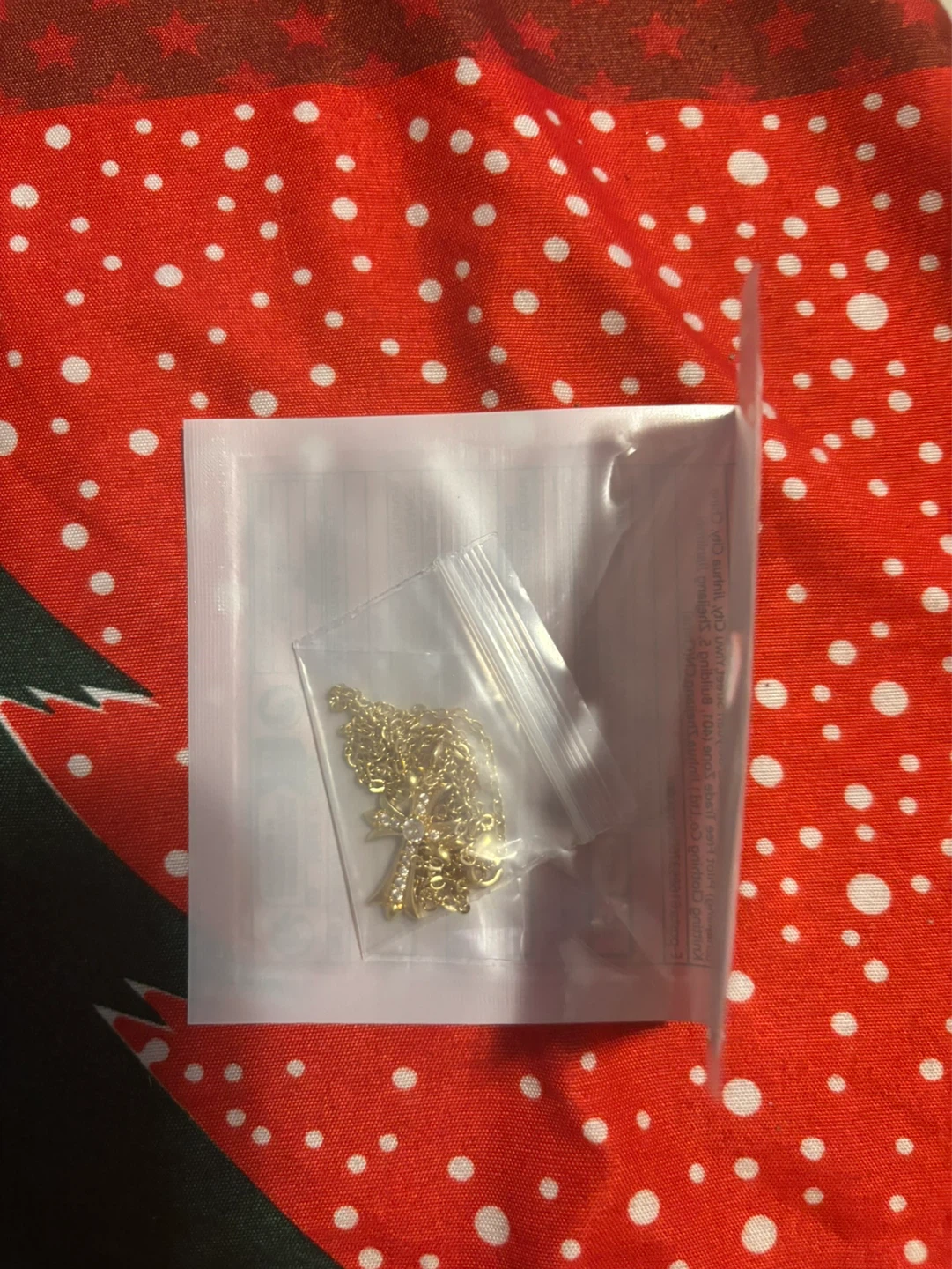 Gold-tone necklace with cross pendant