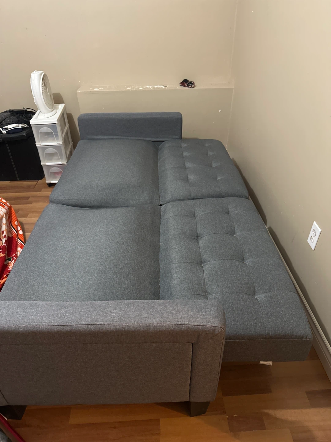 Grey Tufted Sofa Bed - photo 2