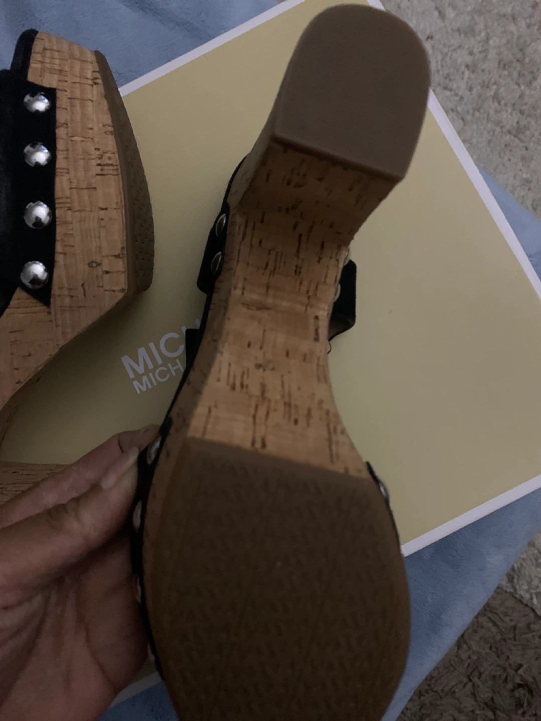 Michael Kors Black Cork Wedge Sandals - photo 2