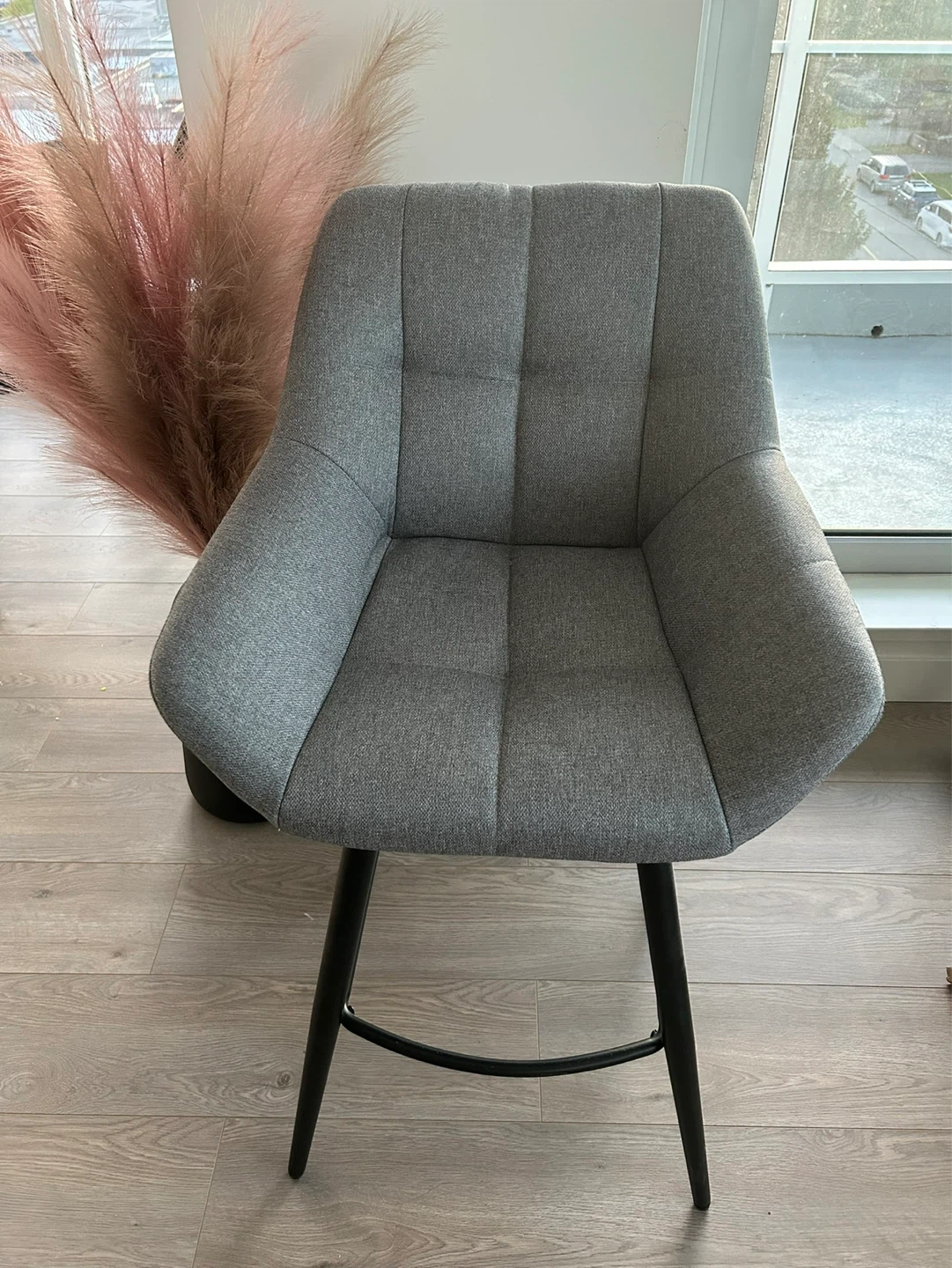 Camila Grey Upholstered Counter Stool X3 - photo 2