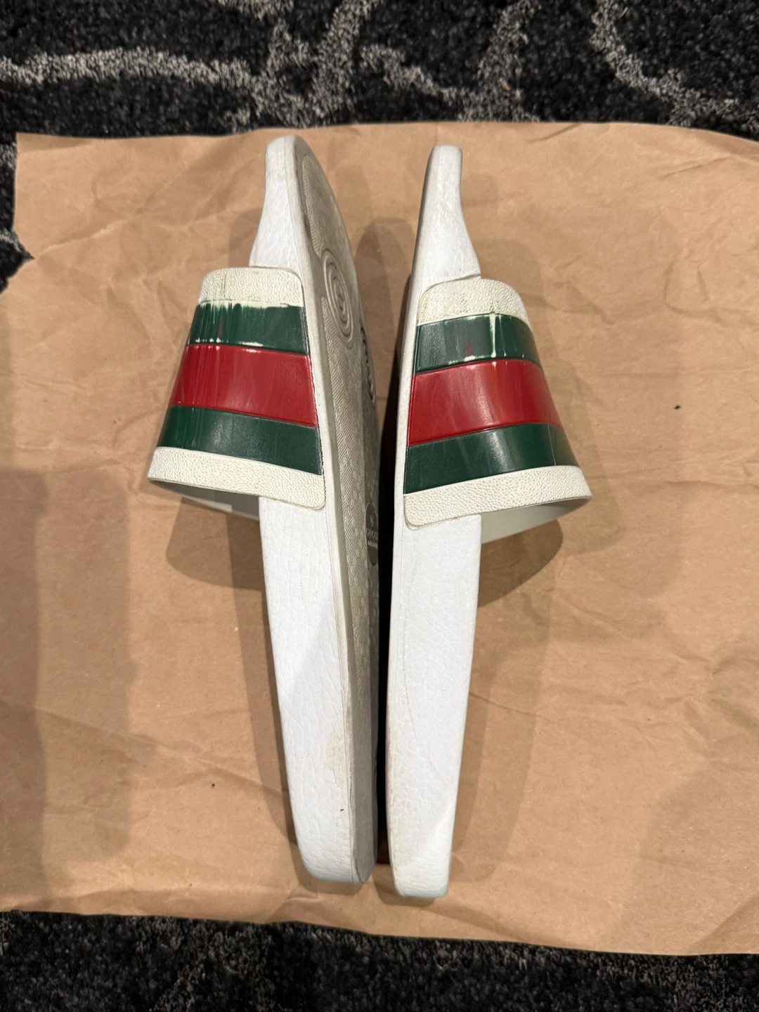 Gucci White Stripe Slide Sandals - photo 3