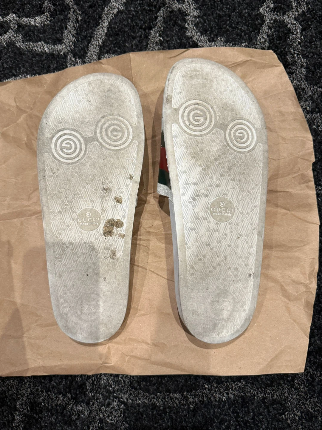 Gucci White Stripe Slide Sandals - photo 5