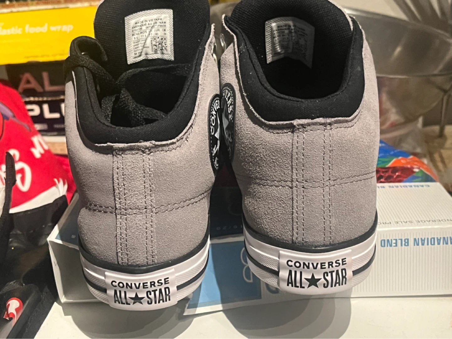 Converse All Star Mid Top Shoes Grey/Black Size 9.5 - photo 2
