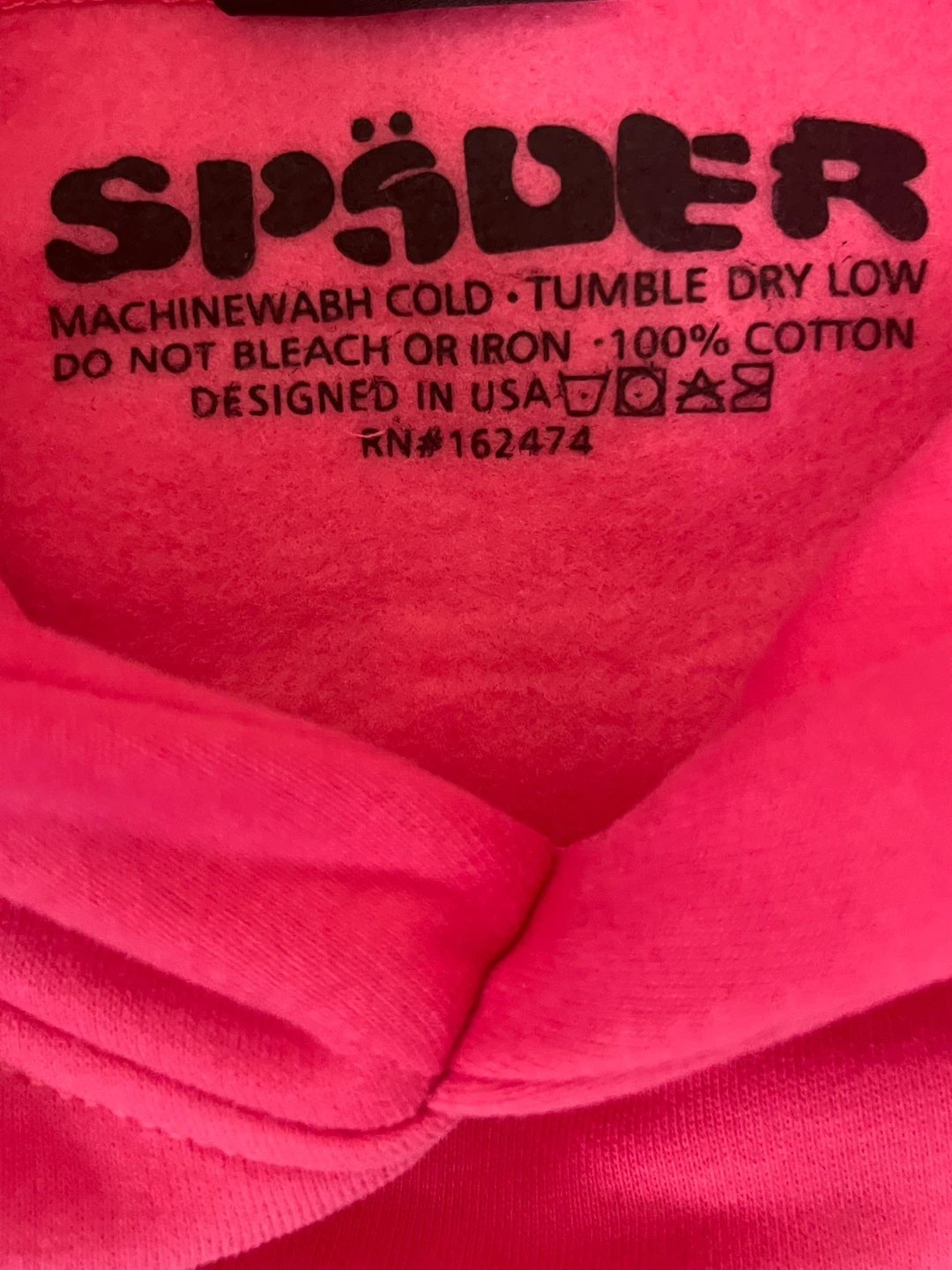 Pink spider hoodie - size small - photo 4