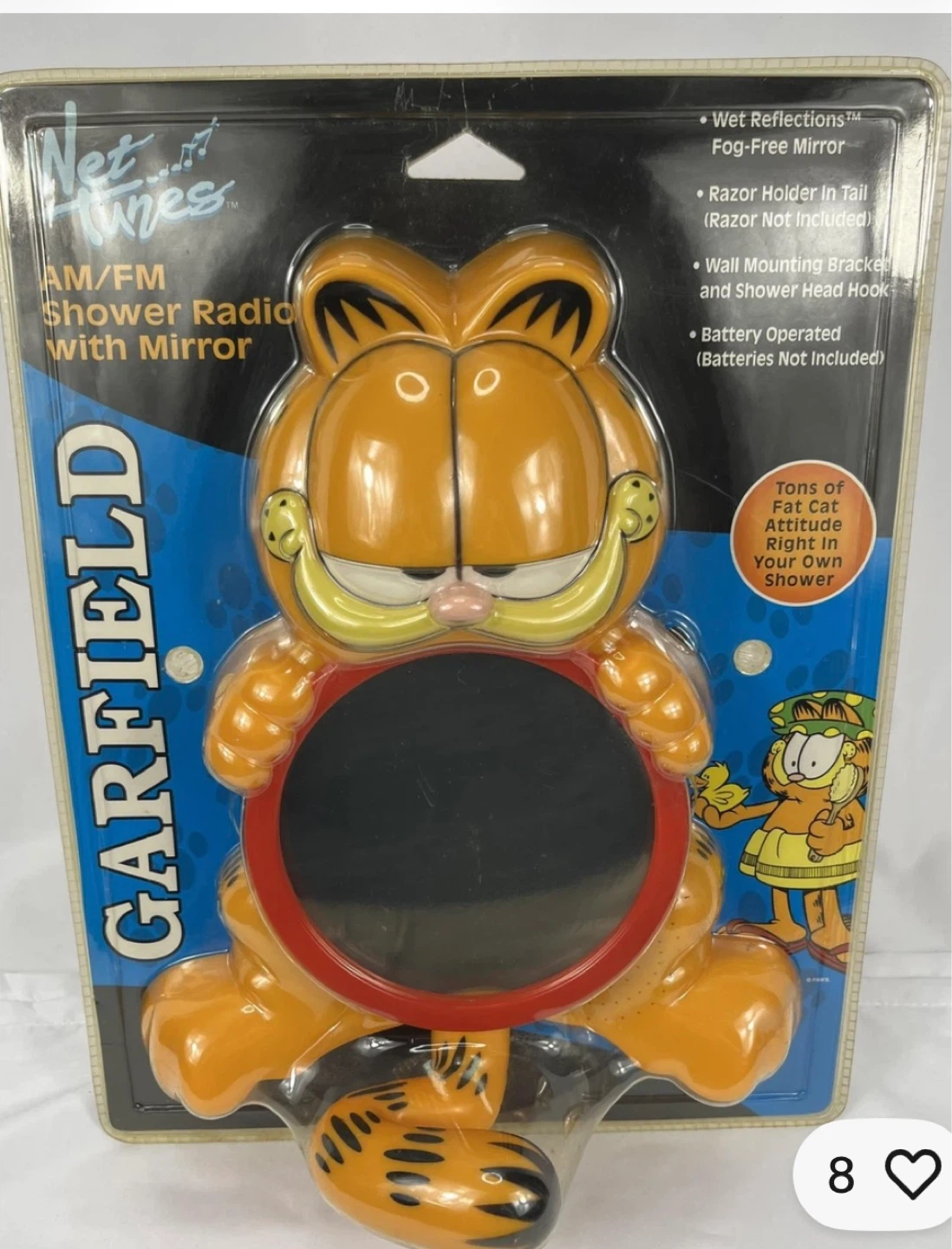 Garfield AM/FM Shower Radio with Mirror