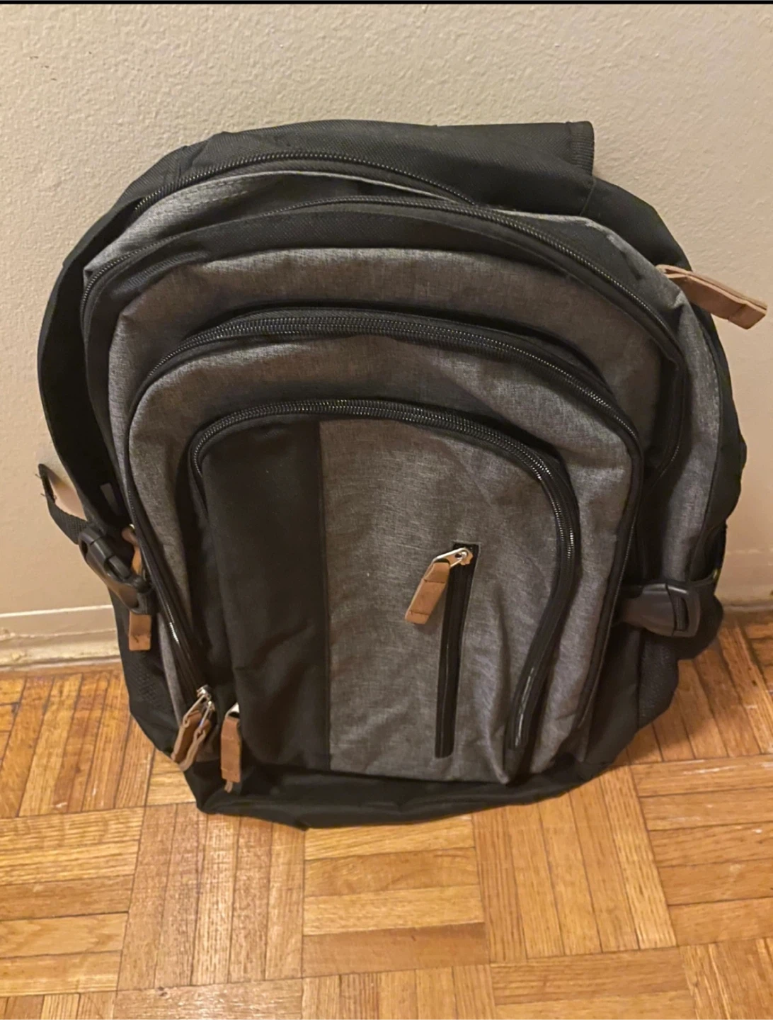 Grey and Black Backpack