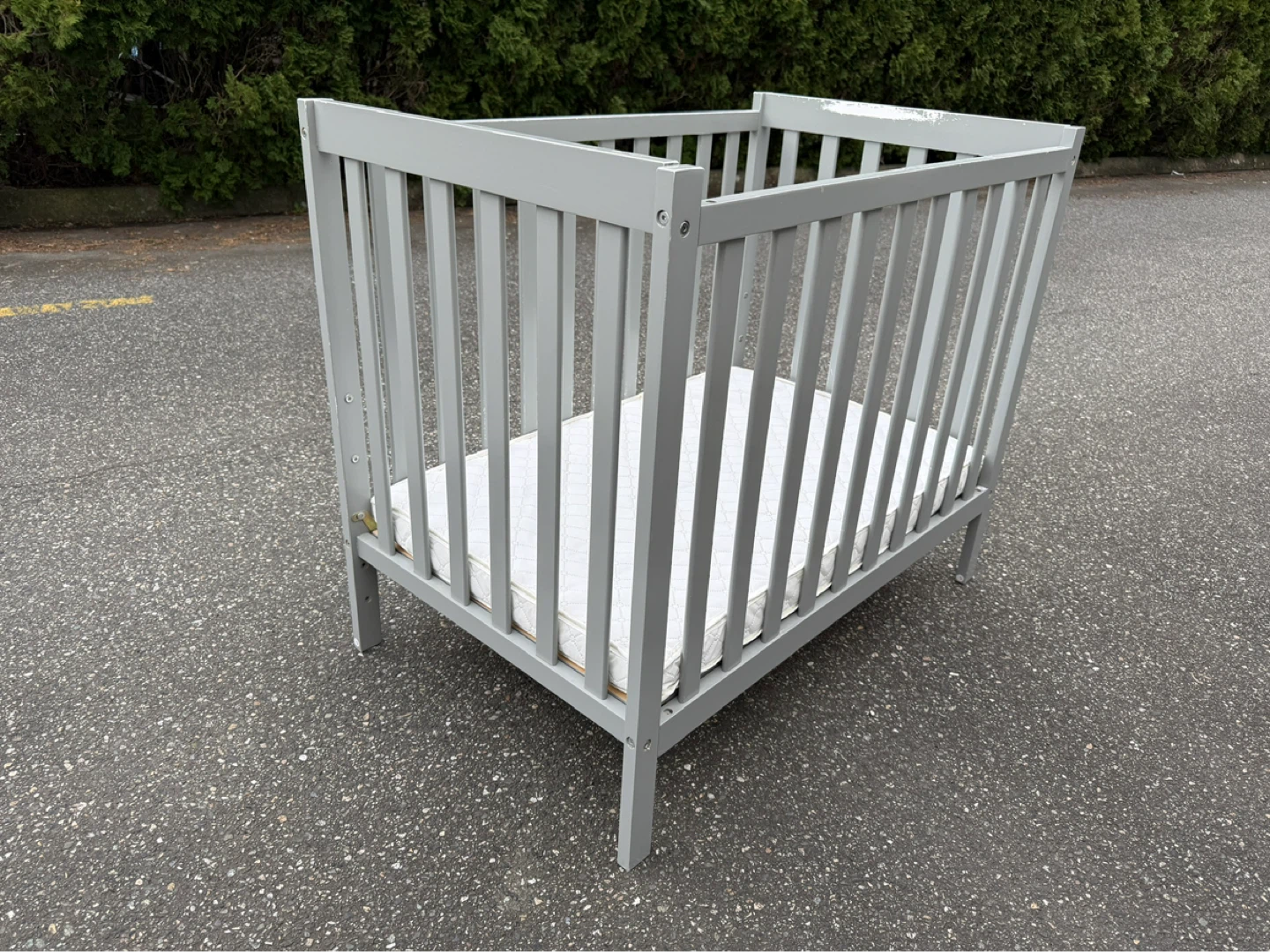Grey Crib with Mattress