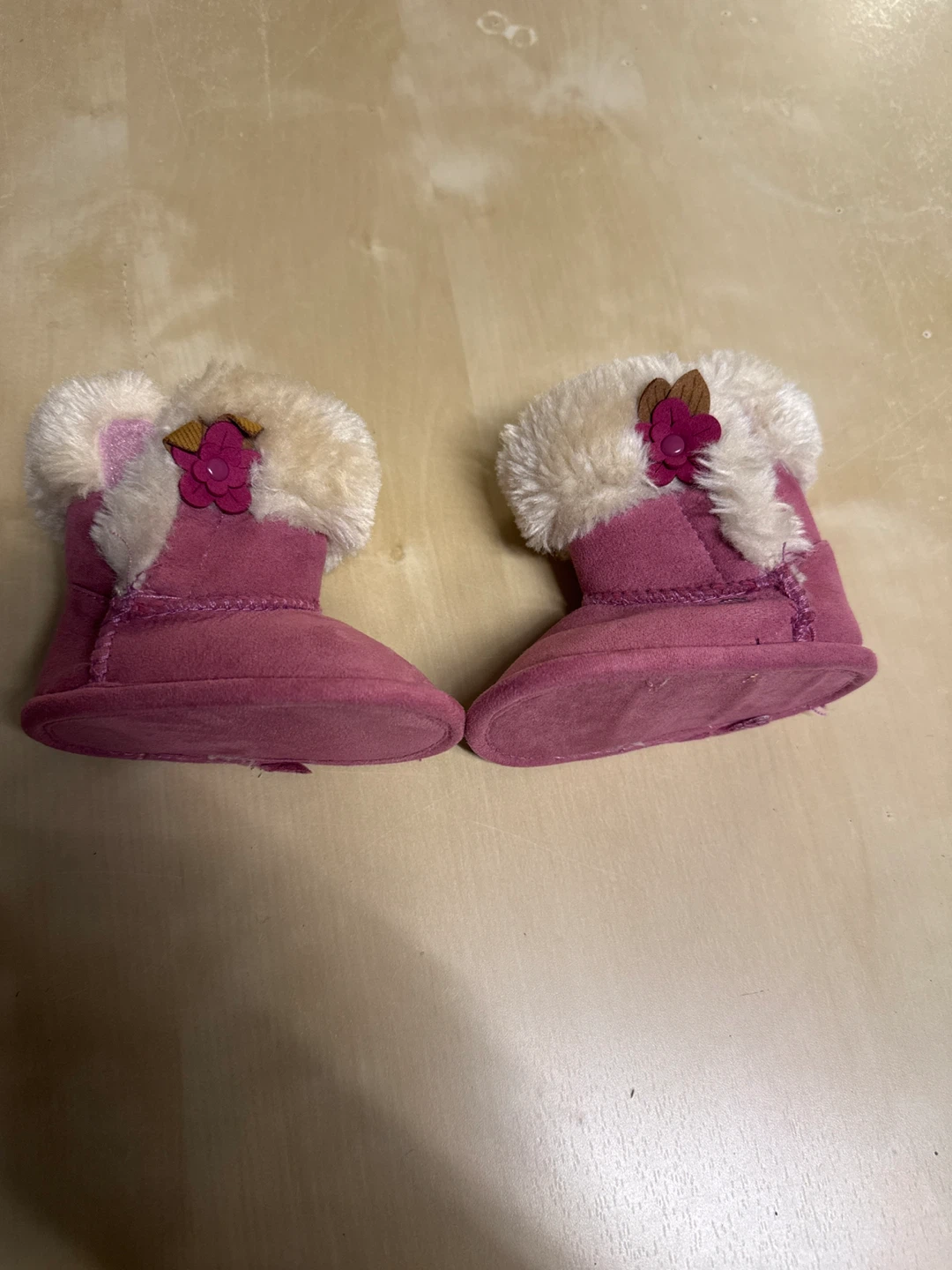 Baby Winter Boots Size 0 Pink Faux Suede