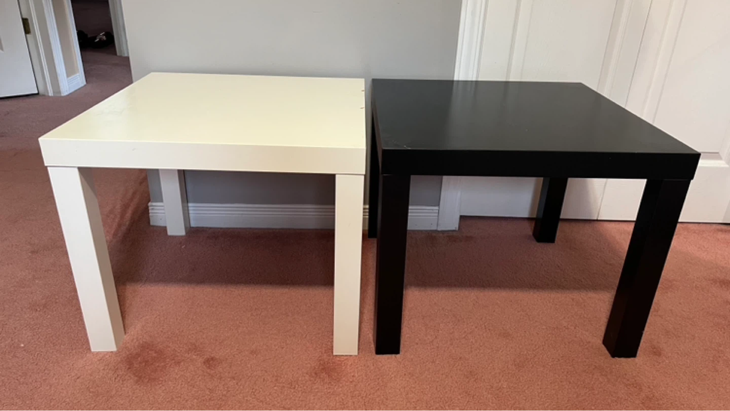 IKEA Square Side Tables (Black & White)