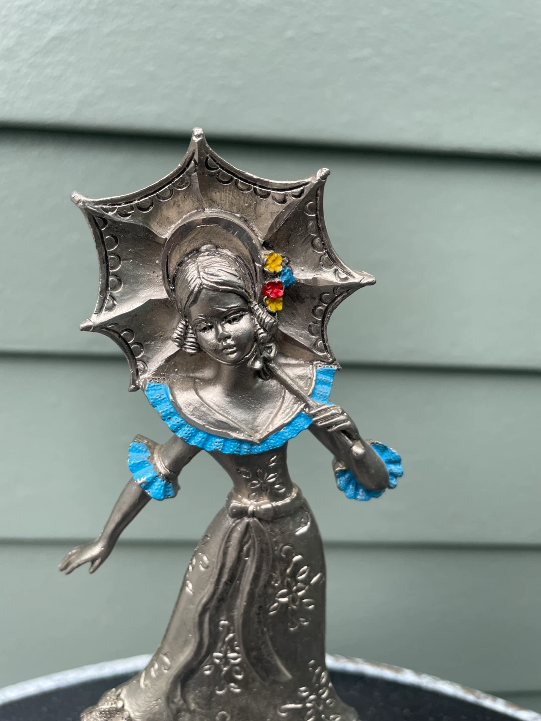 Vintage Silvertone lady figurine umbrella statue - photo 4