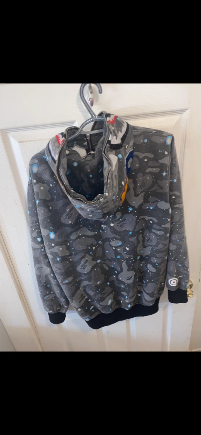 BAPE Full Zip Hoodie Camo Splatter Grey - photo 2