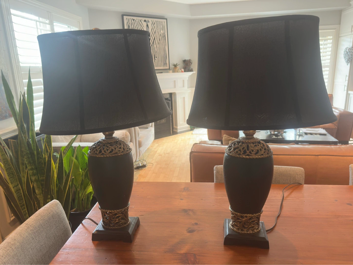 Pair of Black Table Lamps - photo 2