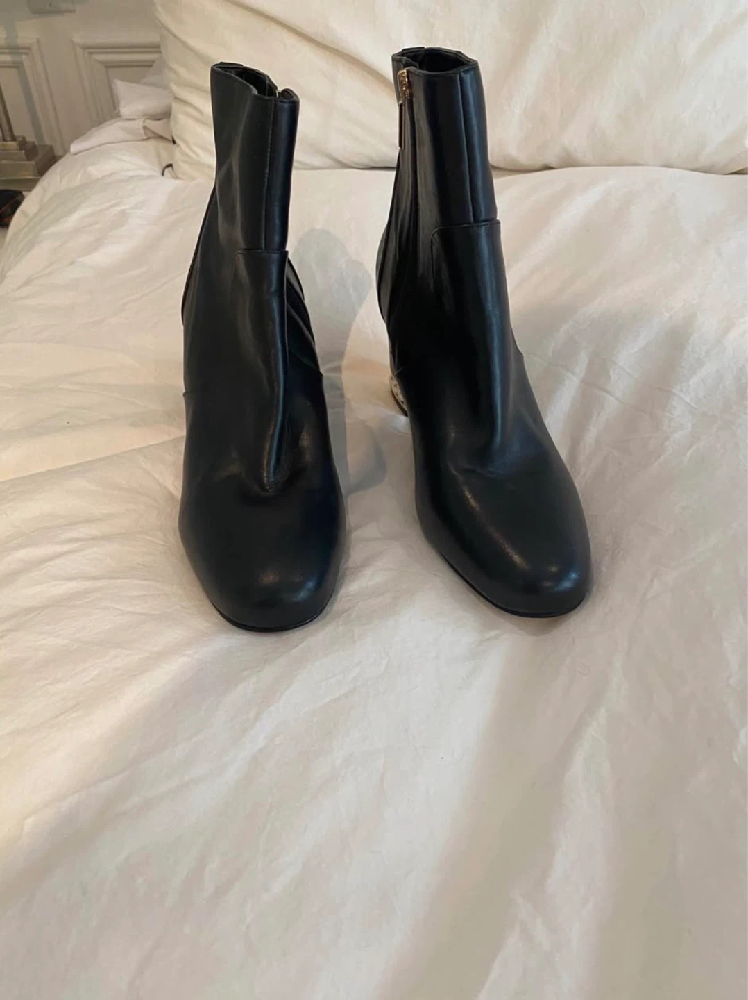 Karl Lagerfeld Sadie Ankle Boots Black Leather Women's Size 11