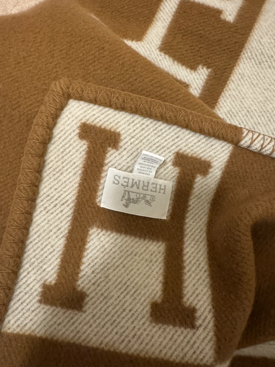 Hermès Avalon Throw Blanket Écru/Camel - photo 2