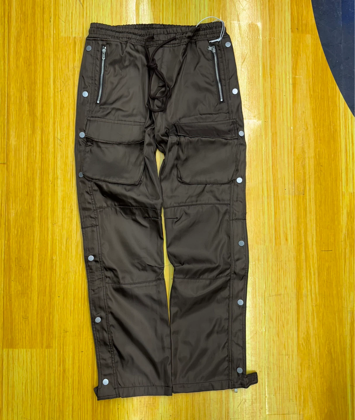 Brown Cargo Snap Button Pants