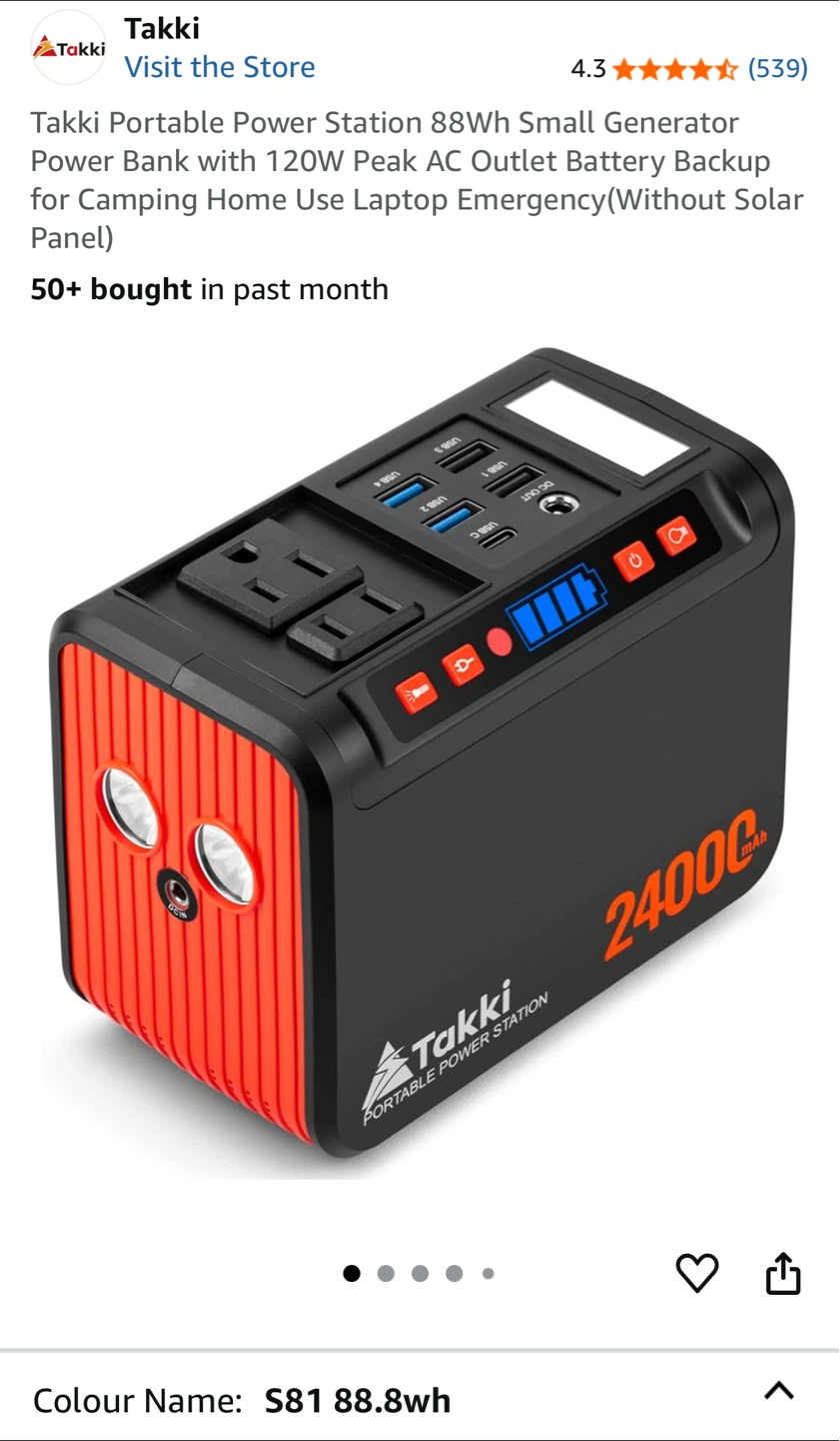 Takki Portable Power Station S81 88.8Wh