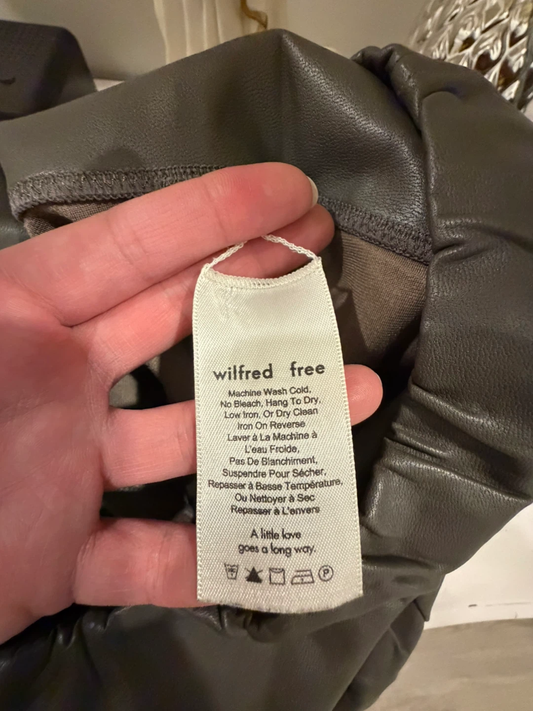 Wilfred Free Faux Leather Leggings Grey Size Medium - photo 3