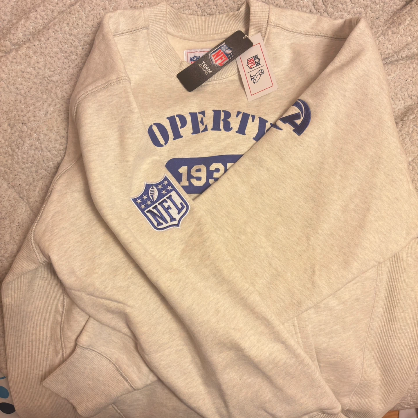 Unisex Los Angeles Rams OVO x NFL Heather Gray Fleece Sweatshirt - photo 3
