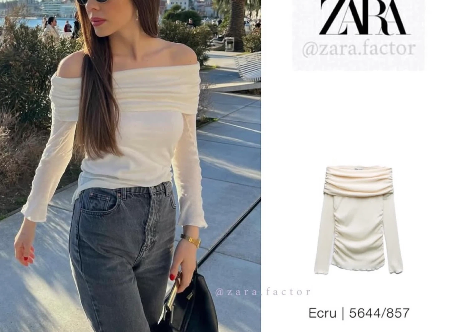 New- Zara Ruched semi-sheer cotton top - photo 2