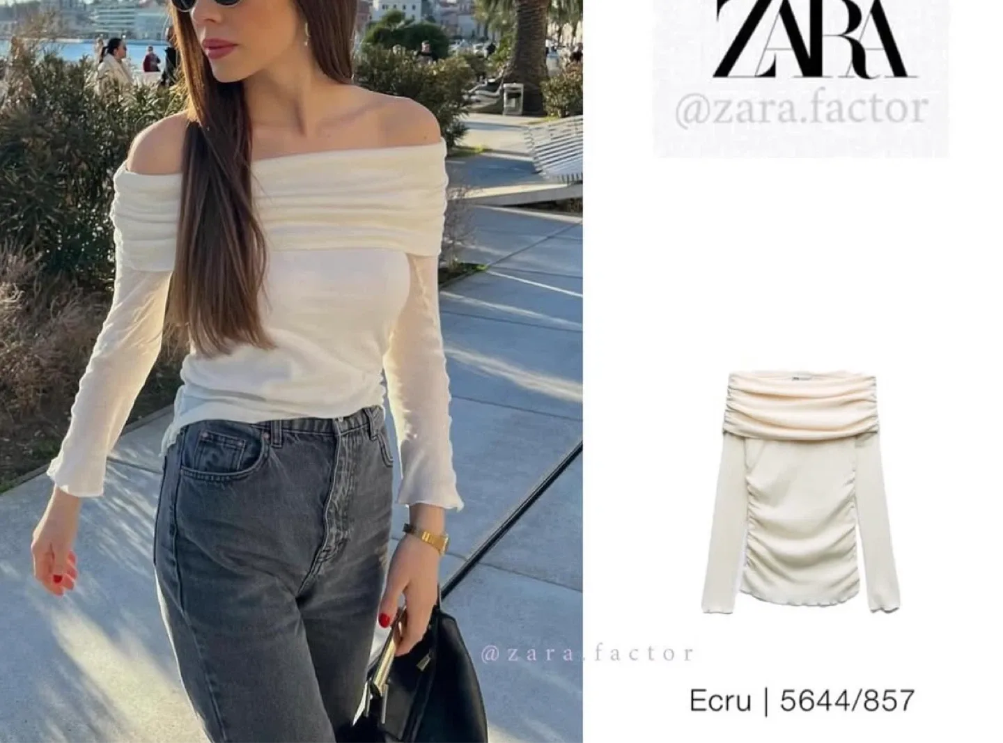 New- Zara Ruched semi-sheer cotton top - photo 2
