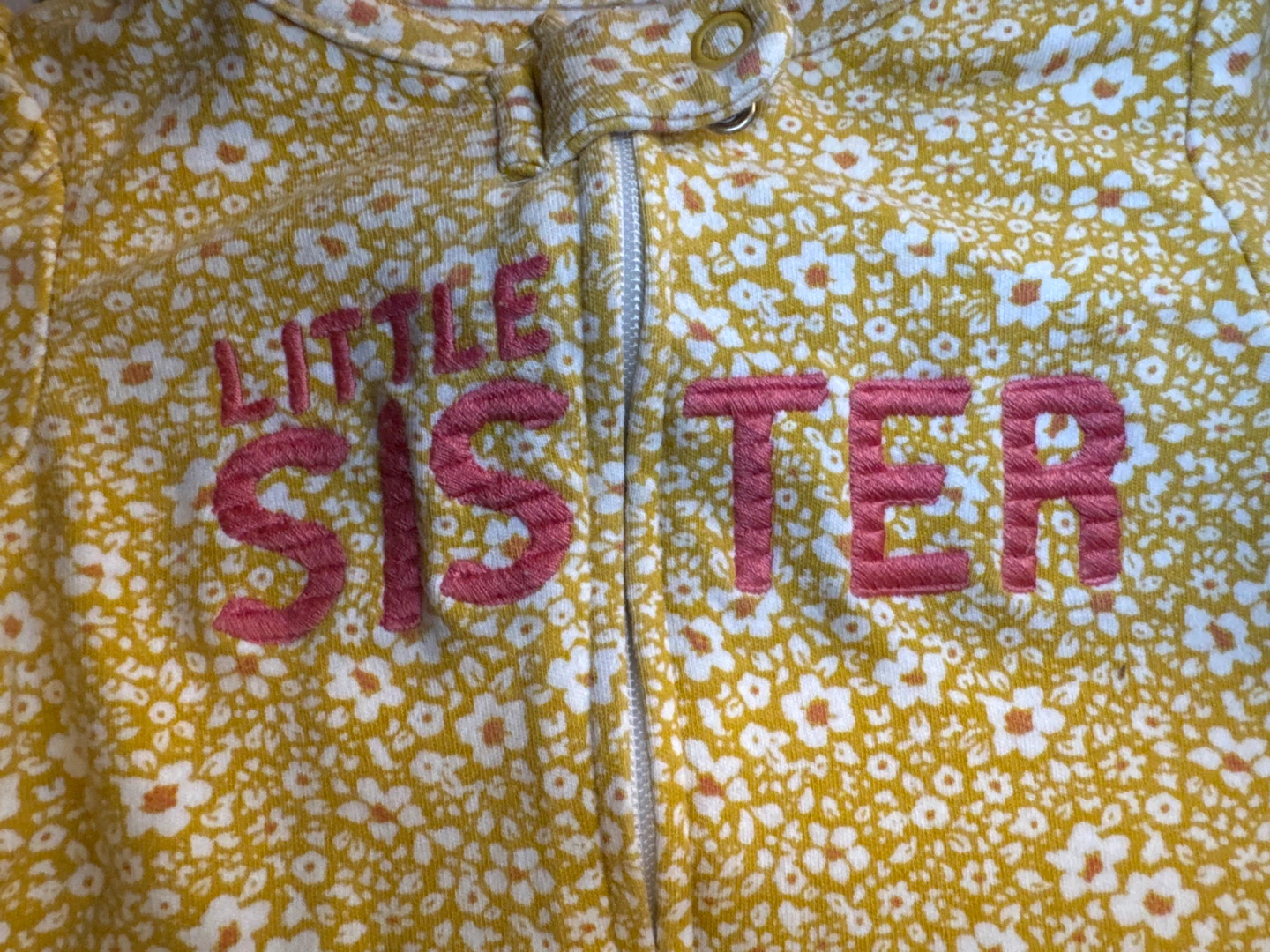 Baby Sleepsuit - "Little Sister" Floral Print