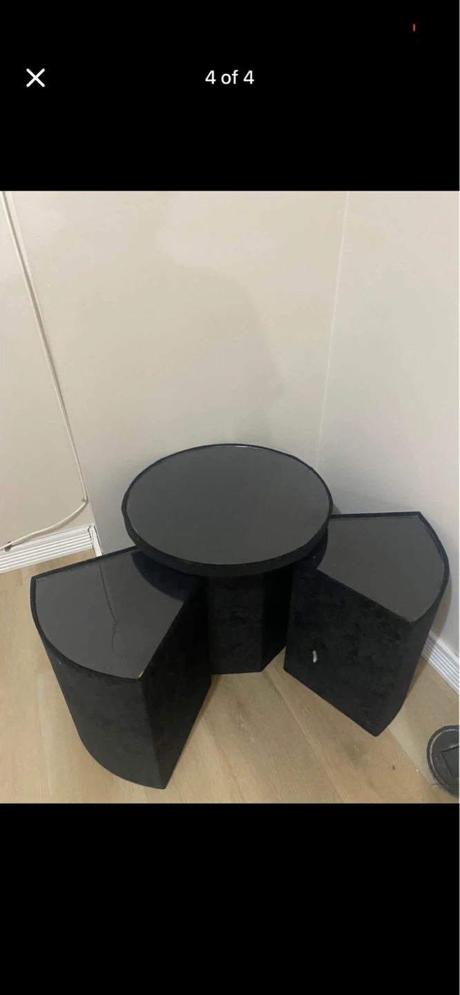 Black Velvet Pedestal Display Stands (Set of 3)