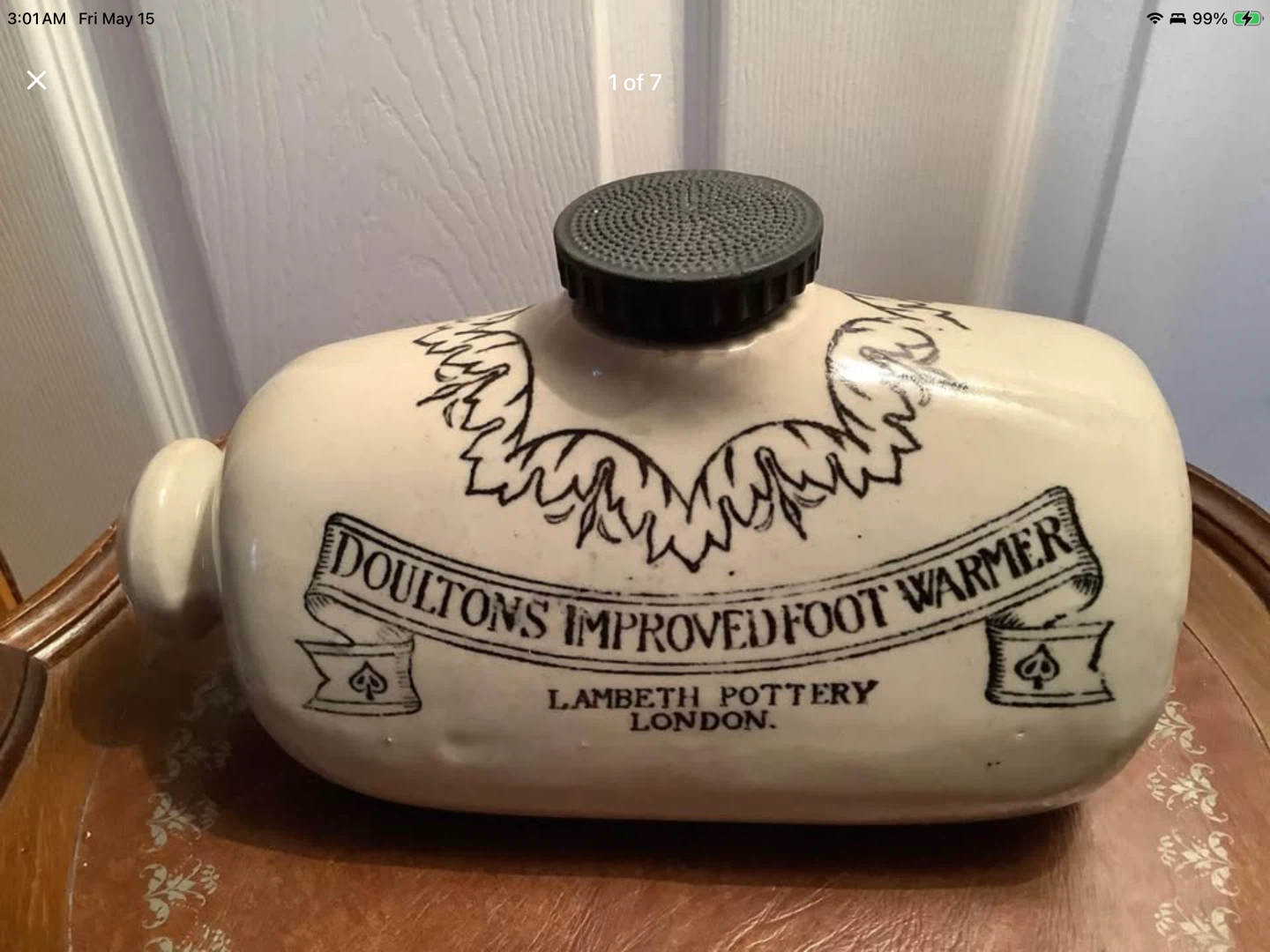 Rare Children’s Size Antique Doulton’s Foot Warmer 🐞