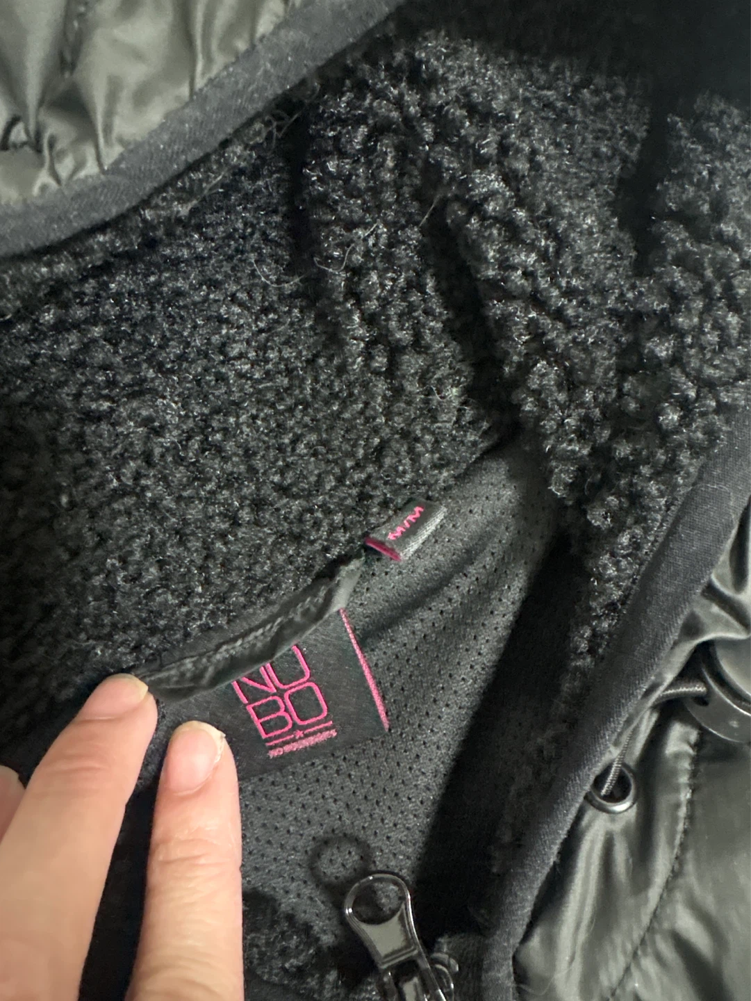 NOBO Black Sherpa Puffer Jacket size mejume - photo 3