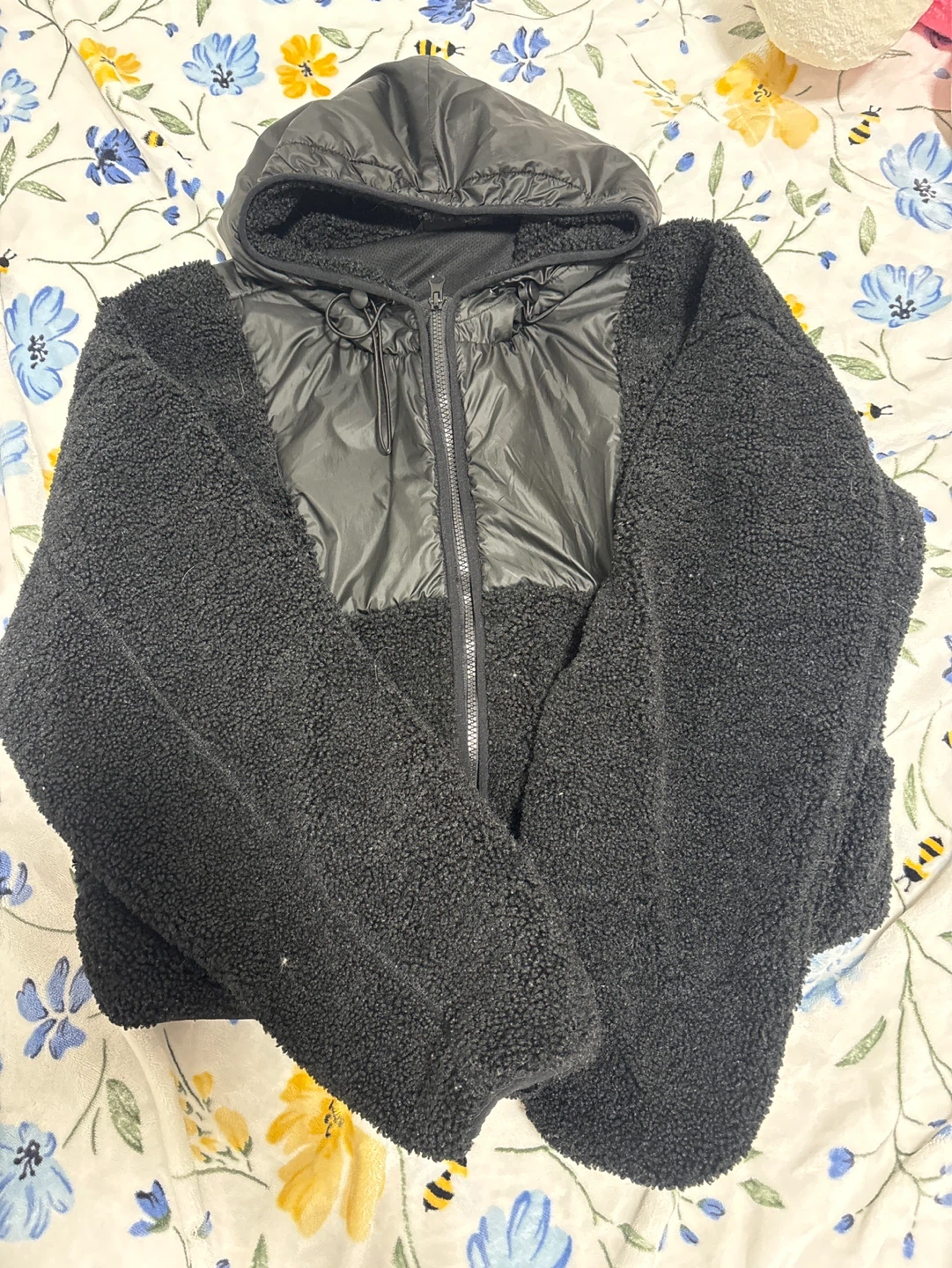 NOBO Black Sherpa Puffer Jacket size mejume
