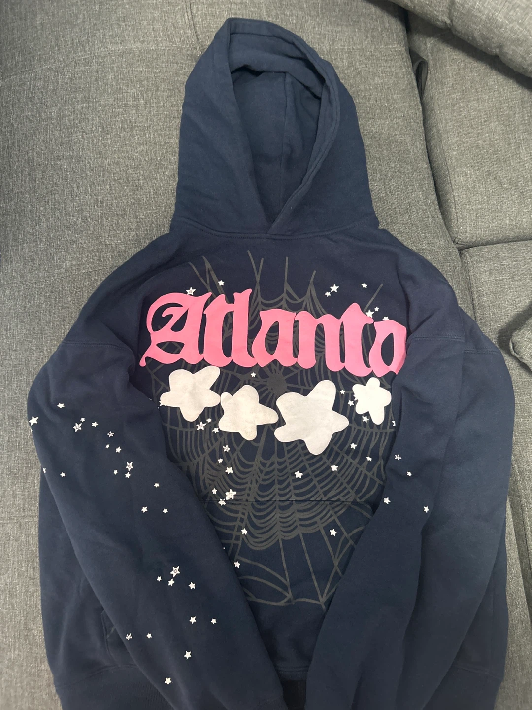 Navy Blue Atlanta Spiderweb Hoodie