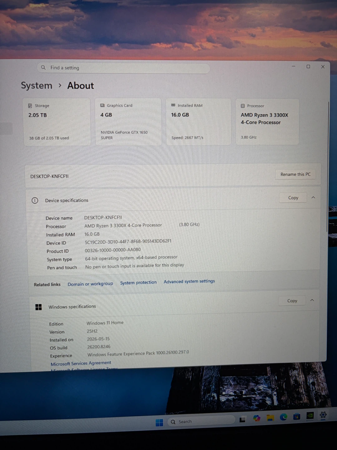 Gaming PC Ryzen 3 3300X | GTX 1650 Super | 16GB RAM | 2.25TB