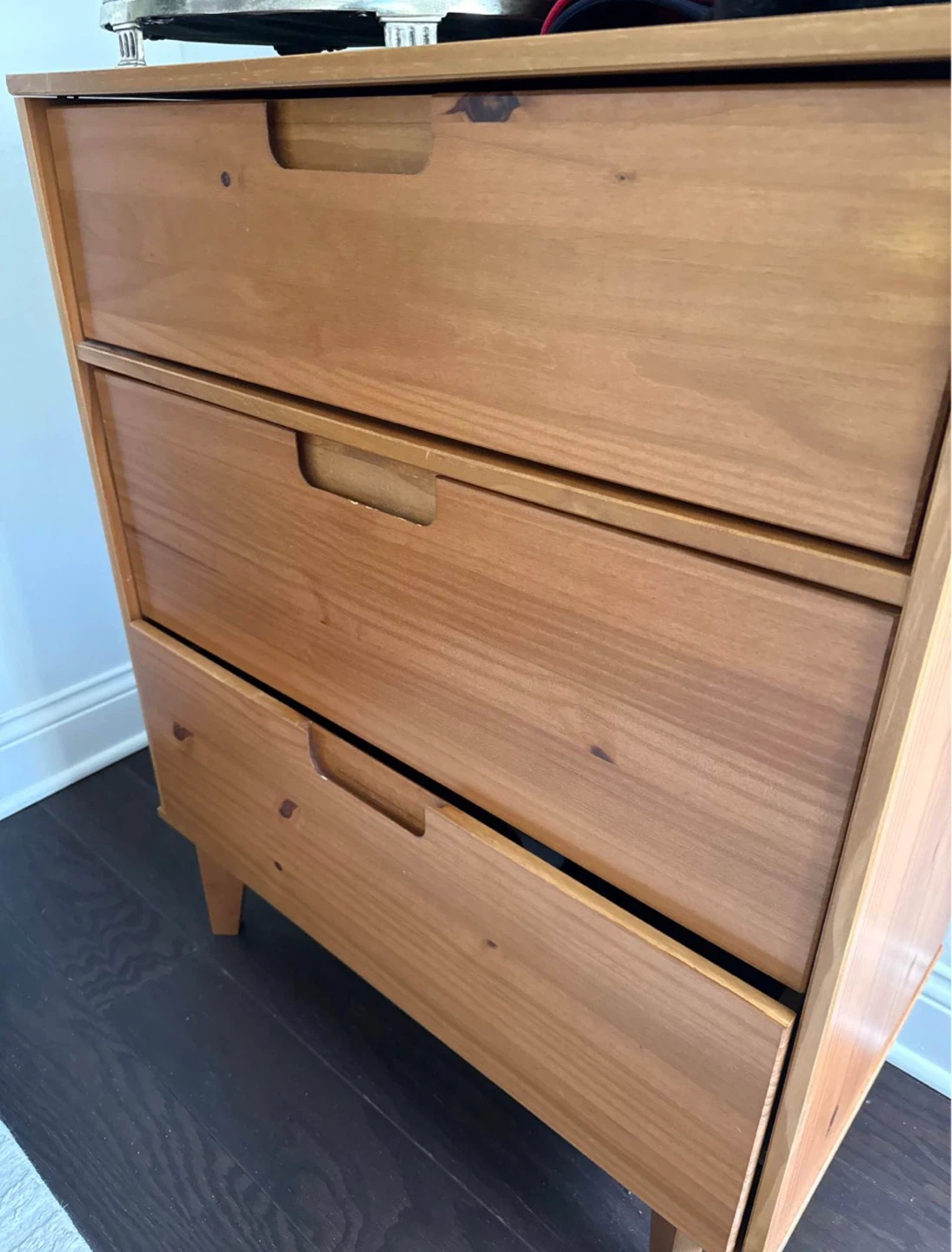 Mid-Century Modern Wood 3-Drawer Dresser - photo 2