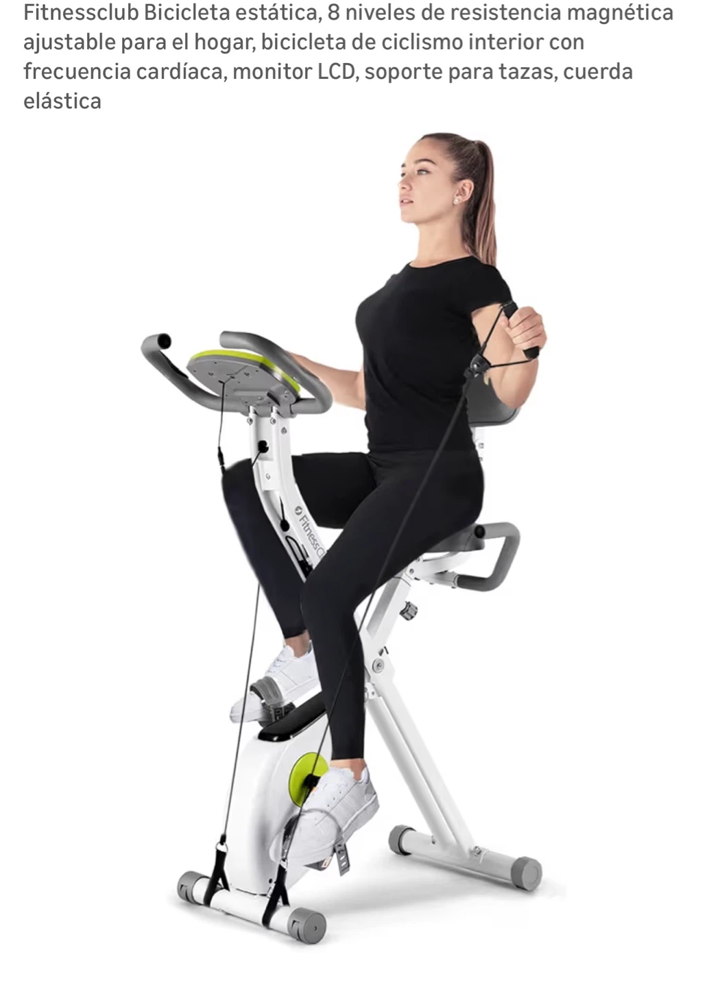 Fitnessclub Foldable Exercise Bike with LCD Monitor - photo 2