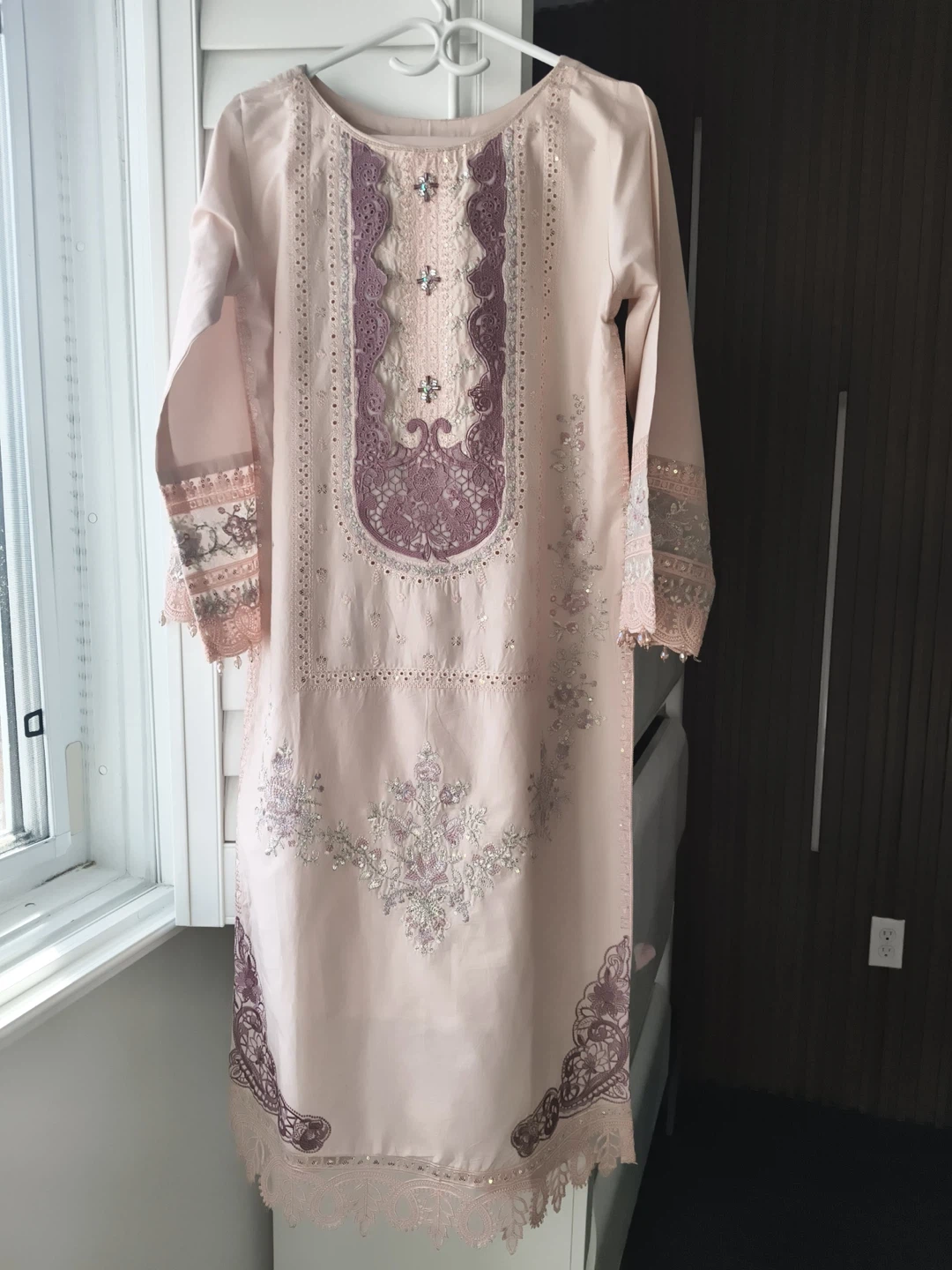 Women's Embroidery gorgeous Kurti with Dupatta - Light Pink - photo 2