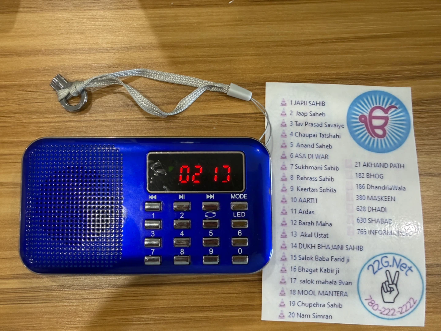 Blue Portable Digital Radio with Sikh Prayers
