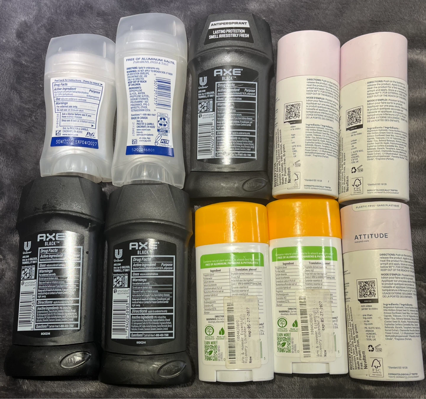 Assorted Deodorants - Secret, Axe, Attitude, Arm & Hammer - photo 2